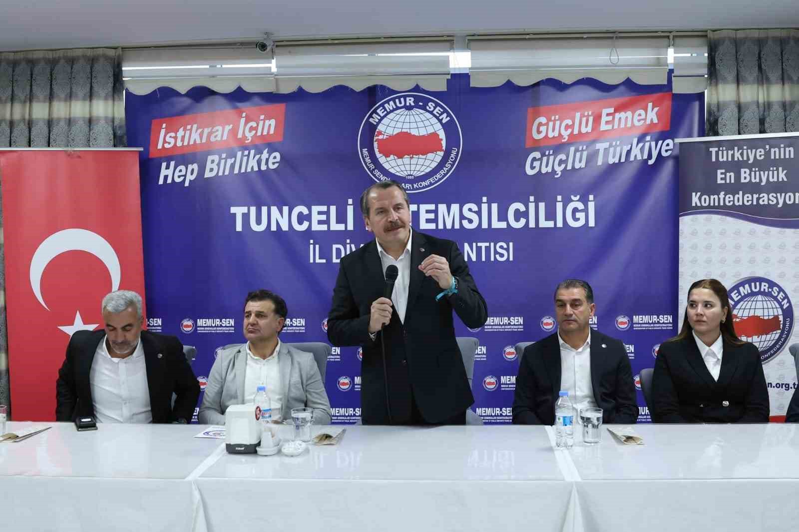 Memur-Sen Genel Başkanı Ali Yalçın, Tunceli İl Divan Toplantısı’nda teşkilatla buluştu