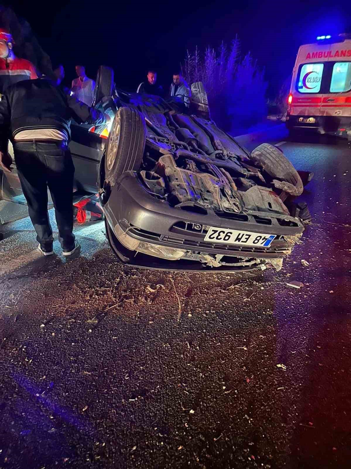 Takla atan araçta sürücü hafif yaralandı