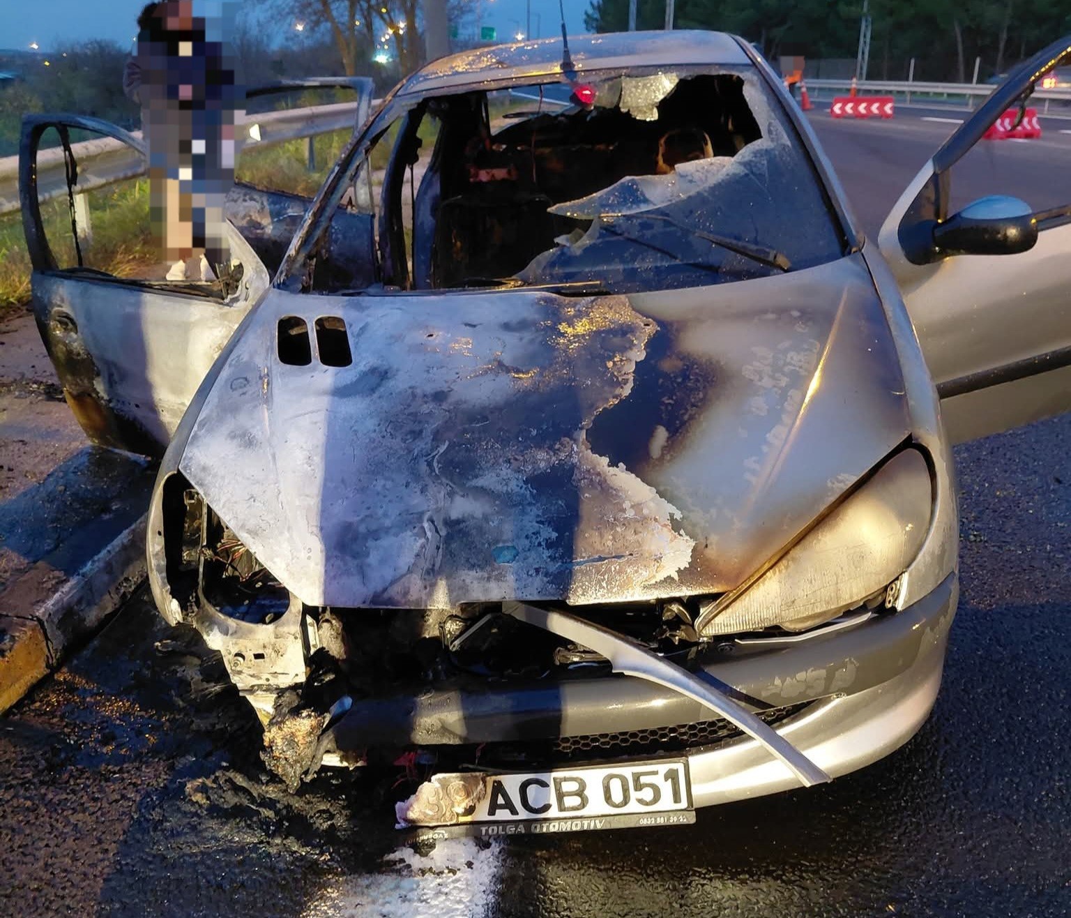 Lüleburgaz’da otomobil yangını