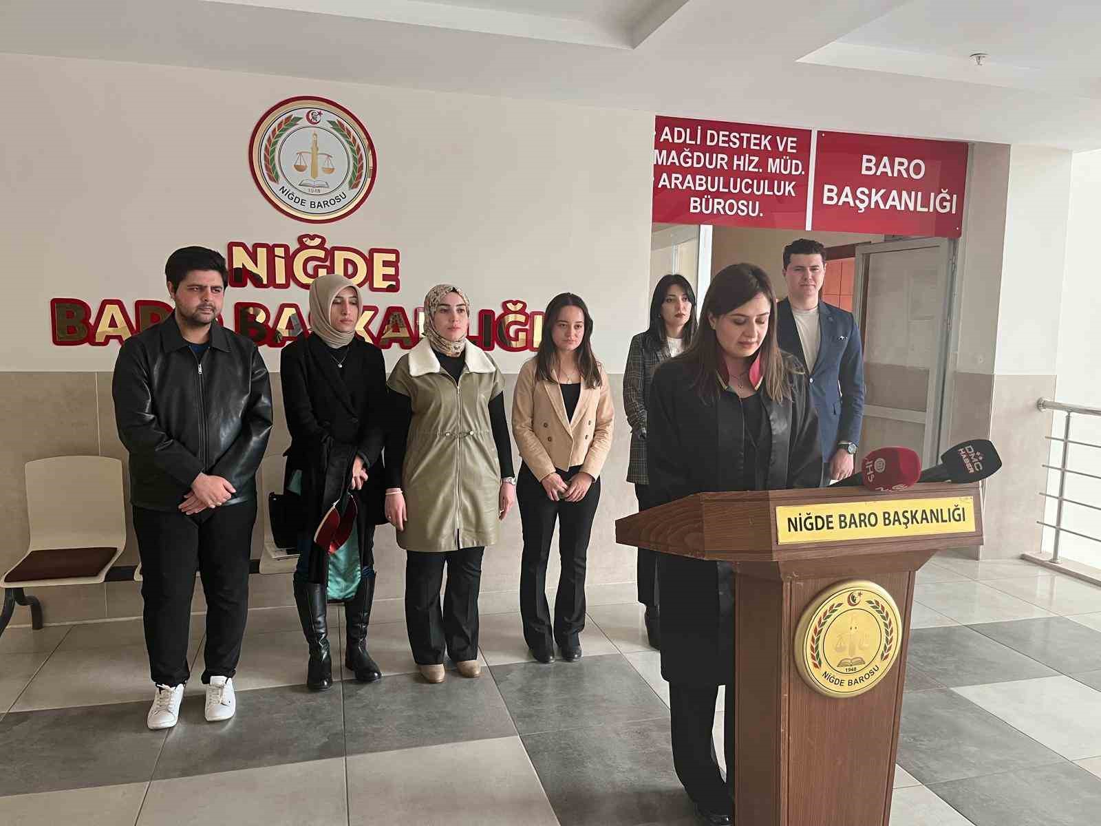 Niğde Barosu: "Eşitlik ve özgürlükten vazgeçmeyeceğiz"