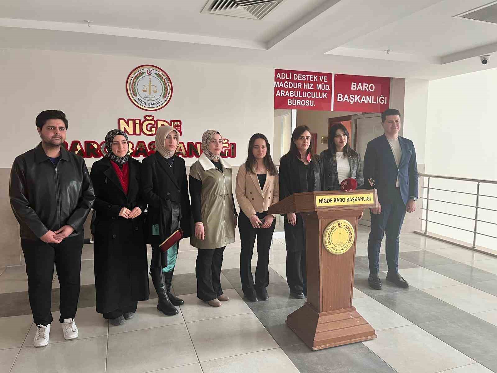 Niğde Barosu: "Eşitlik ve özgürlükten vazgeçmeyeceğiz"