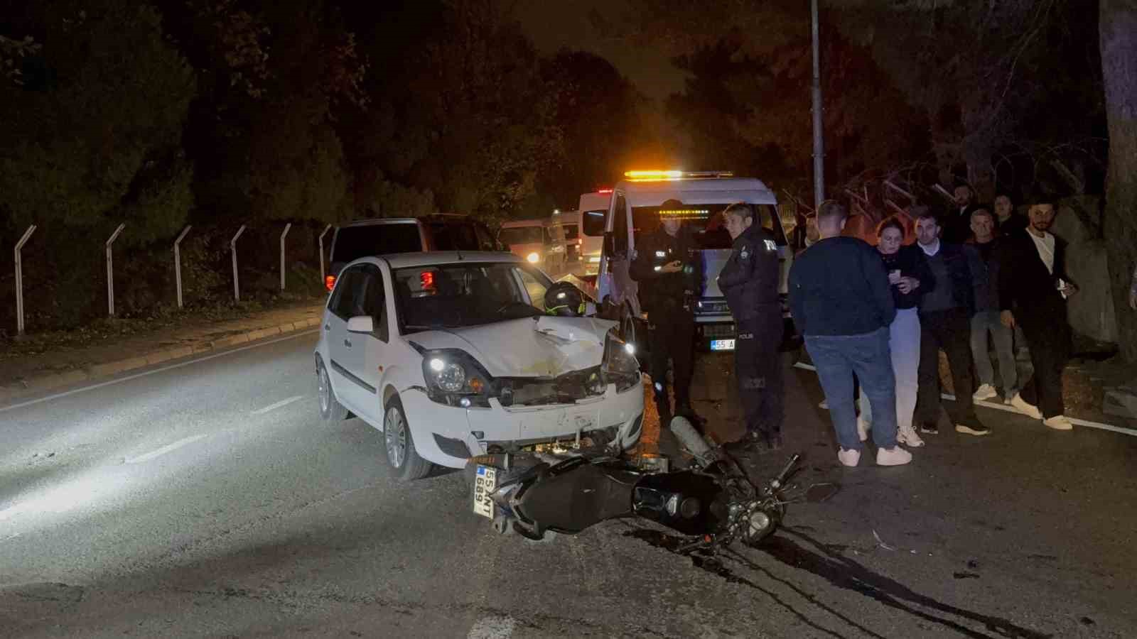 Otomobille çarpışan motosikletin sürücüsü ağır yaralandı

