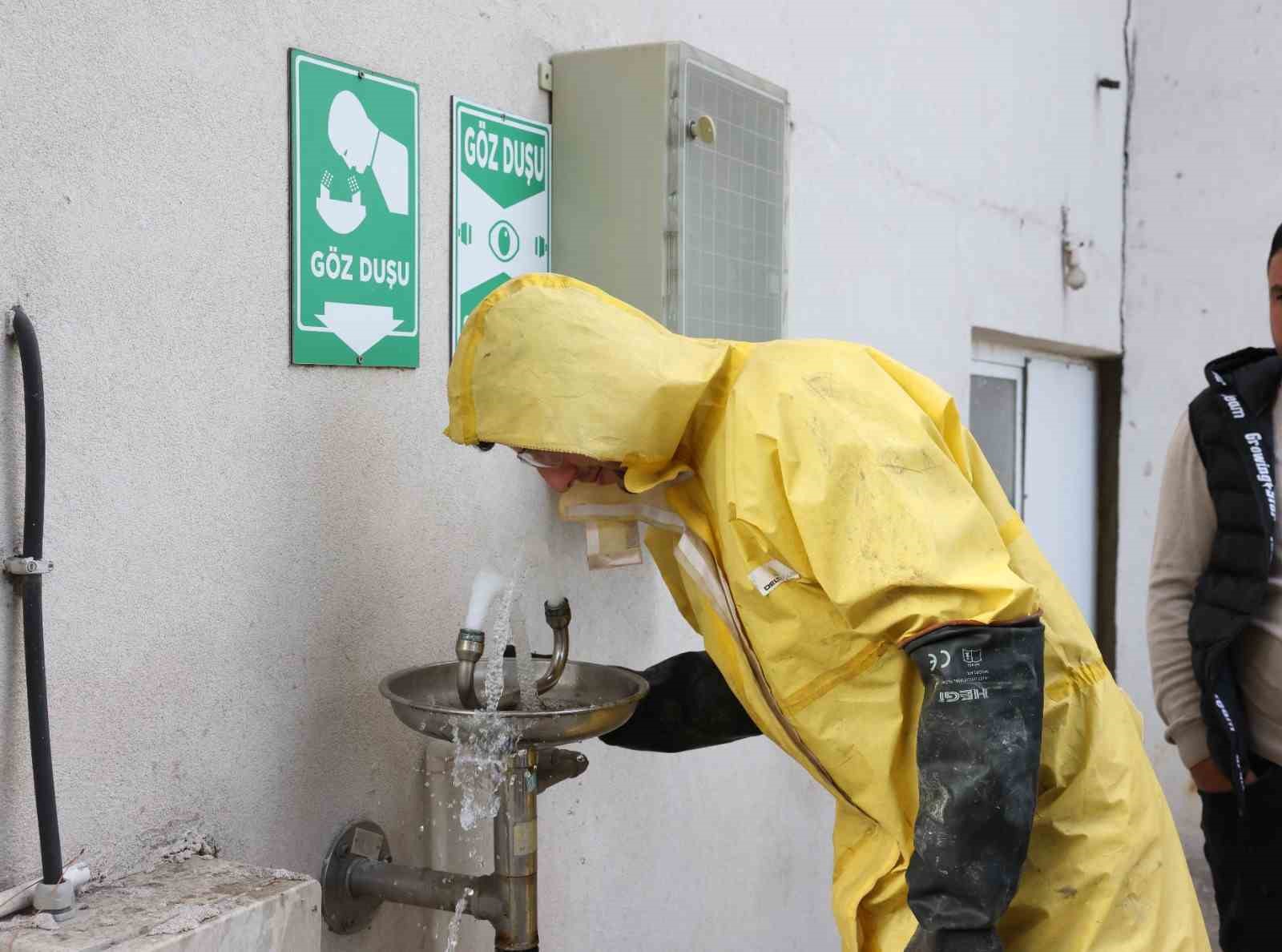 Denizli OSB Arıtma Tesisinde kimyasal eğitimi ve tatbikat ger&ccedil;ekleştirildi
