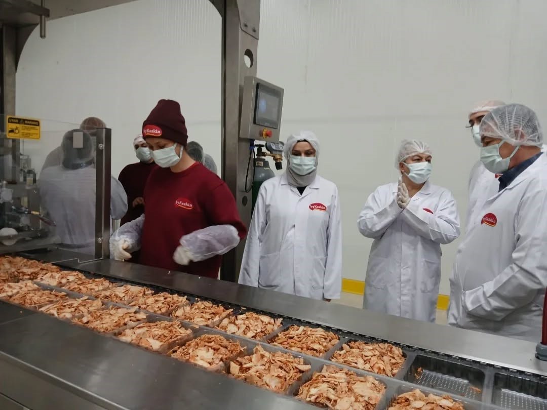 Buharkent’te kanatlı döner üretim tesisinde inceleme yapıldı