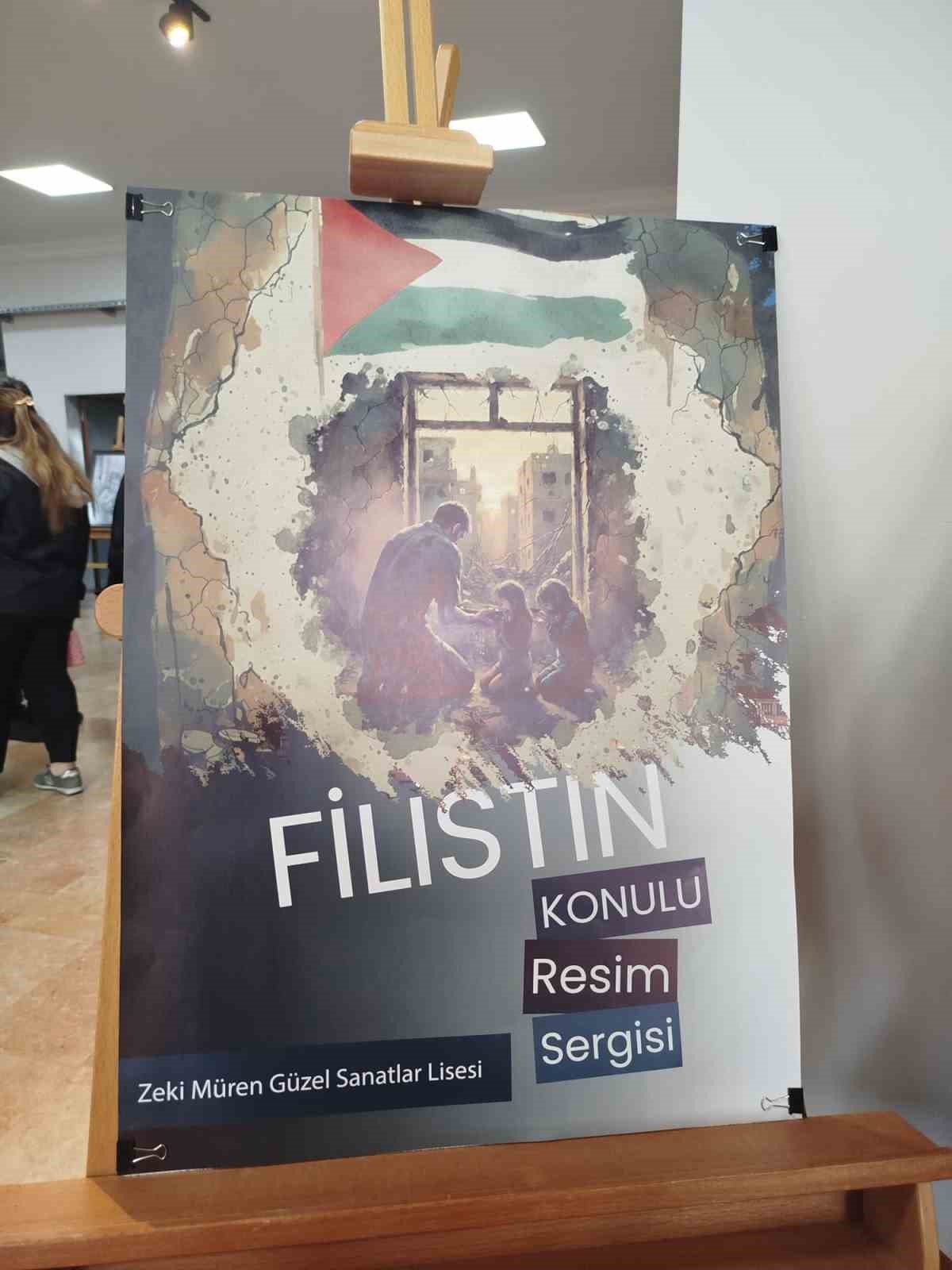 Genç ressamlar Gazzeli çocukların acısını resmetti
