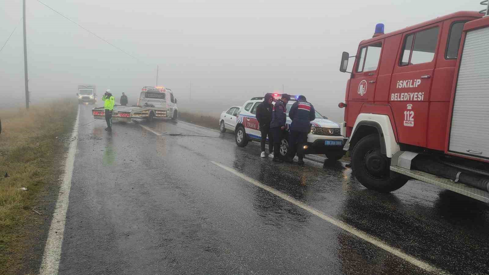Çorum’da sis trafik kazasına sebep oldu: 5 yaralı