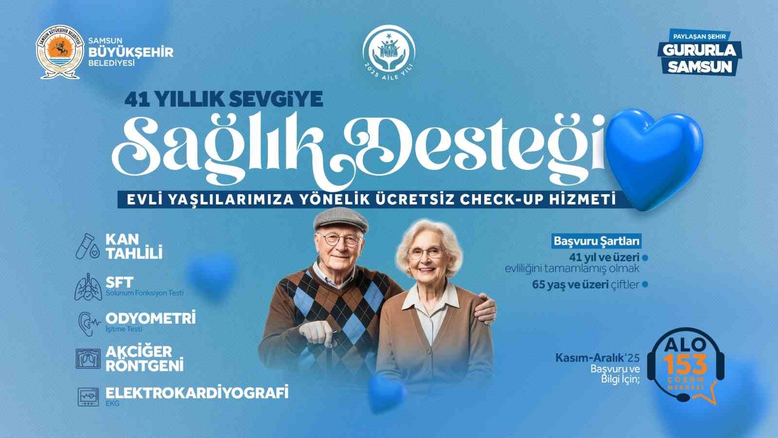 Samsun Büyükşehir’den 41 yıllık sevgiye sağlık desteği