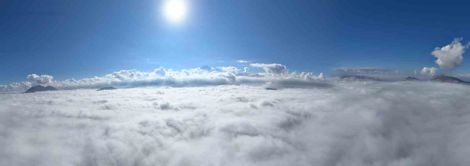 Kayseri’de sis bulutlarının üzerinden görüntüler hayran bıraktı