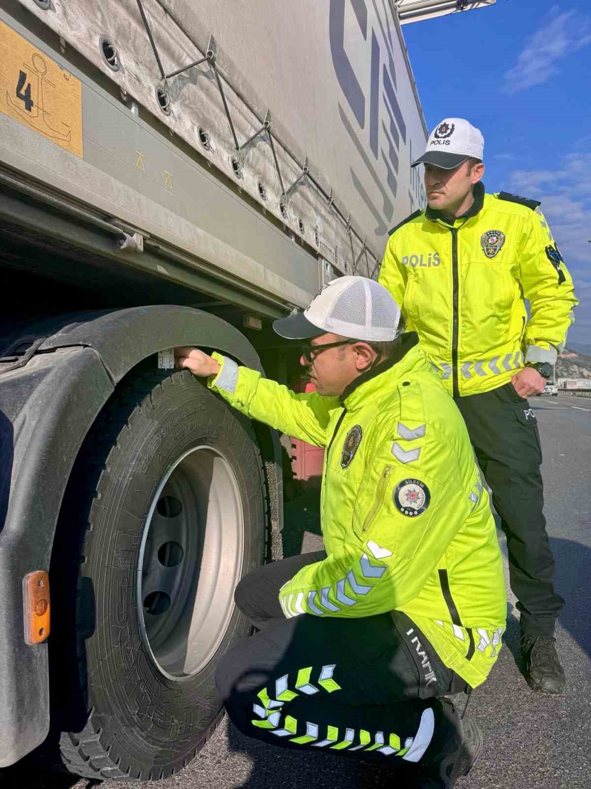 Bilecik trafiğinde kış lastiği denetimi