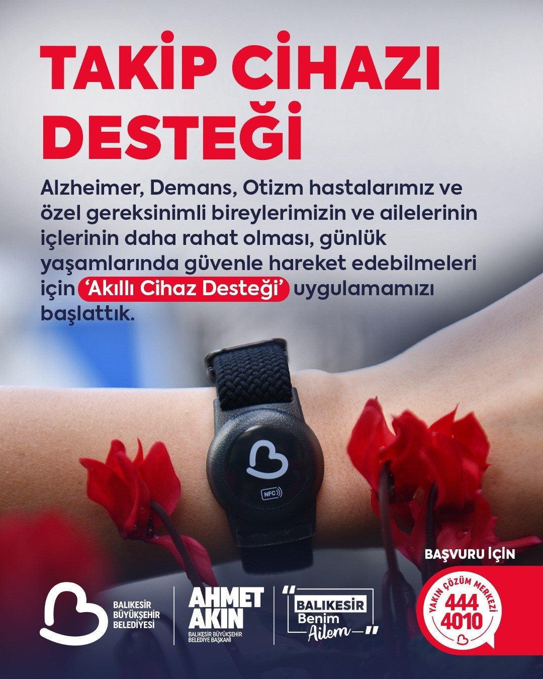 Büyükşehirden Alzheimer, Demans ve Otizm hastalarına "Akıllı Takip Cihazı Desteği"
