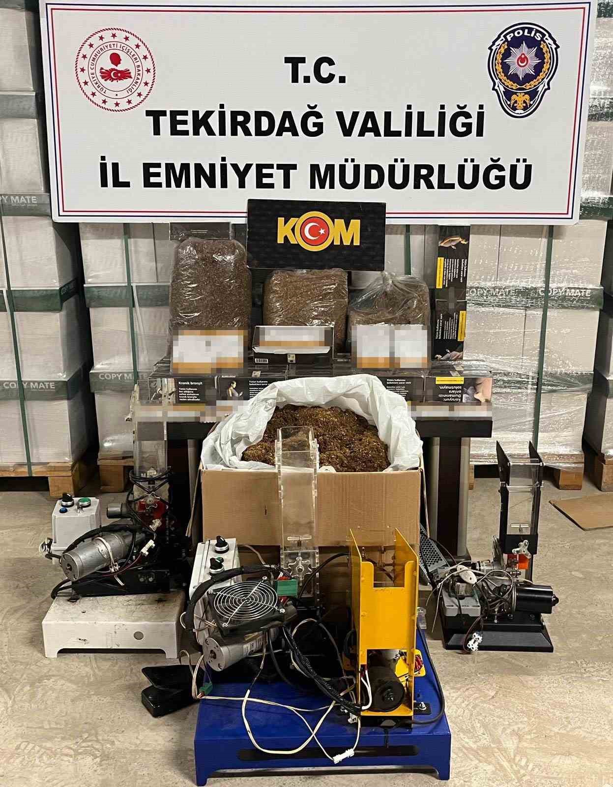 Tekirdağ’da kaçakçılık operasyonlarında çok sayıda ürün ele geçirildi