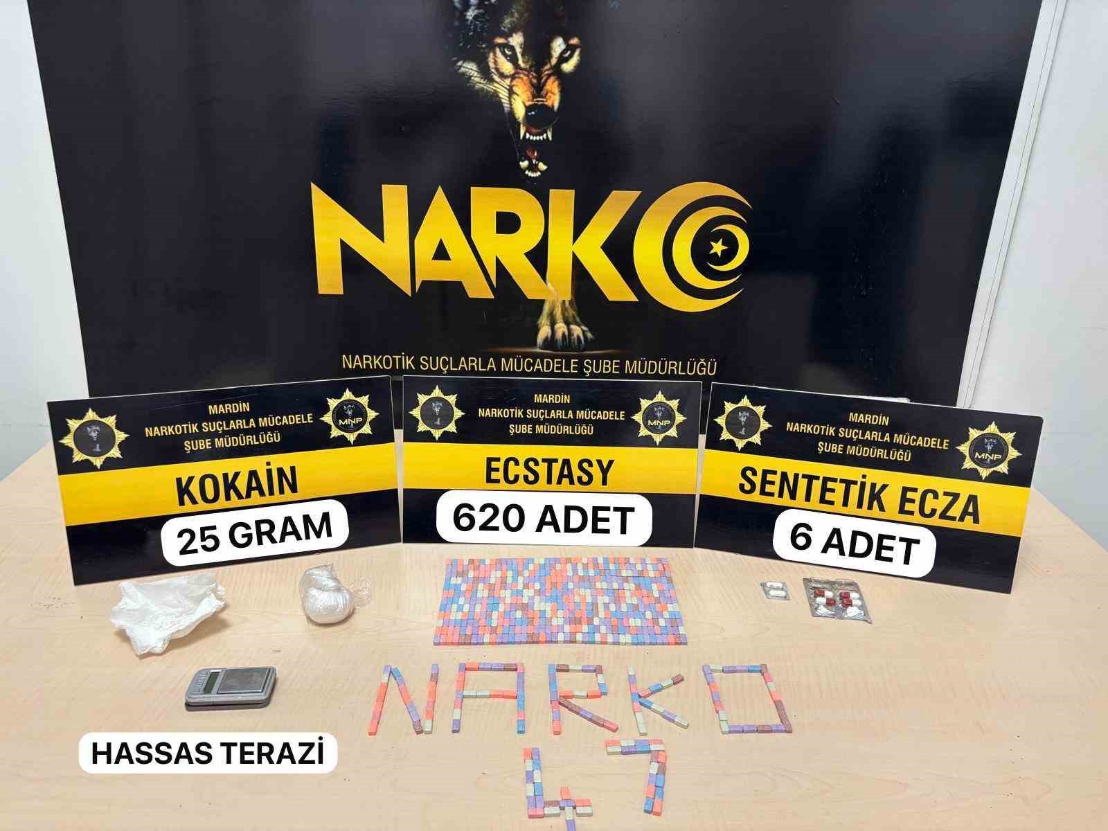Mardin’de 620 adet uyuşturucu hap ele geçirildi