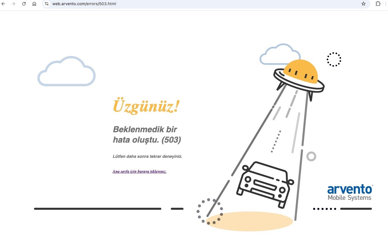 Araç takip sistemi çöktü