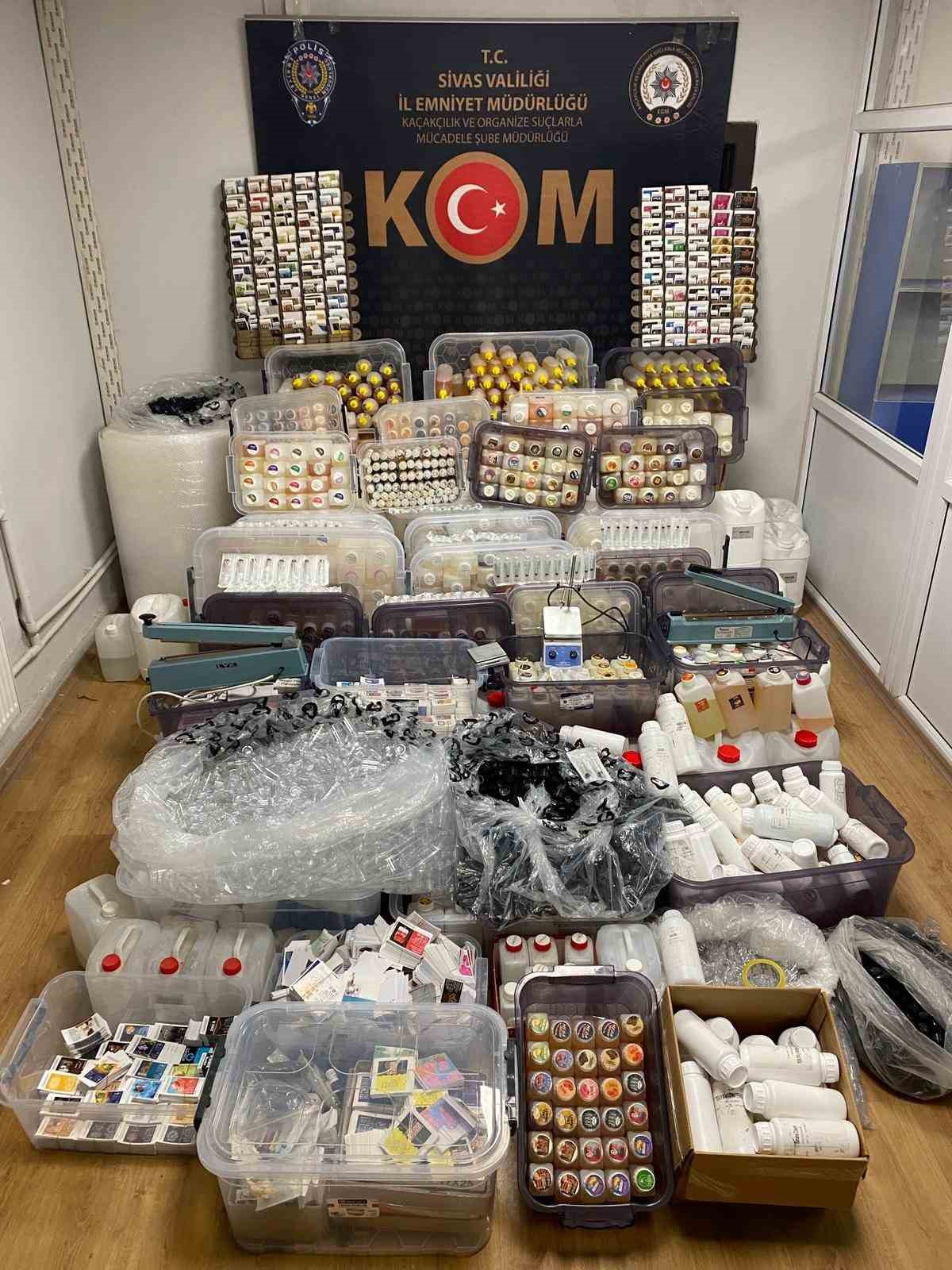 Sivas’ta tütün ve tütün mamulleri operasyonu: 1 tondan fazla malzeme ele geçirildi