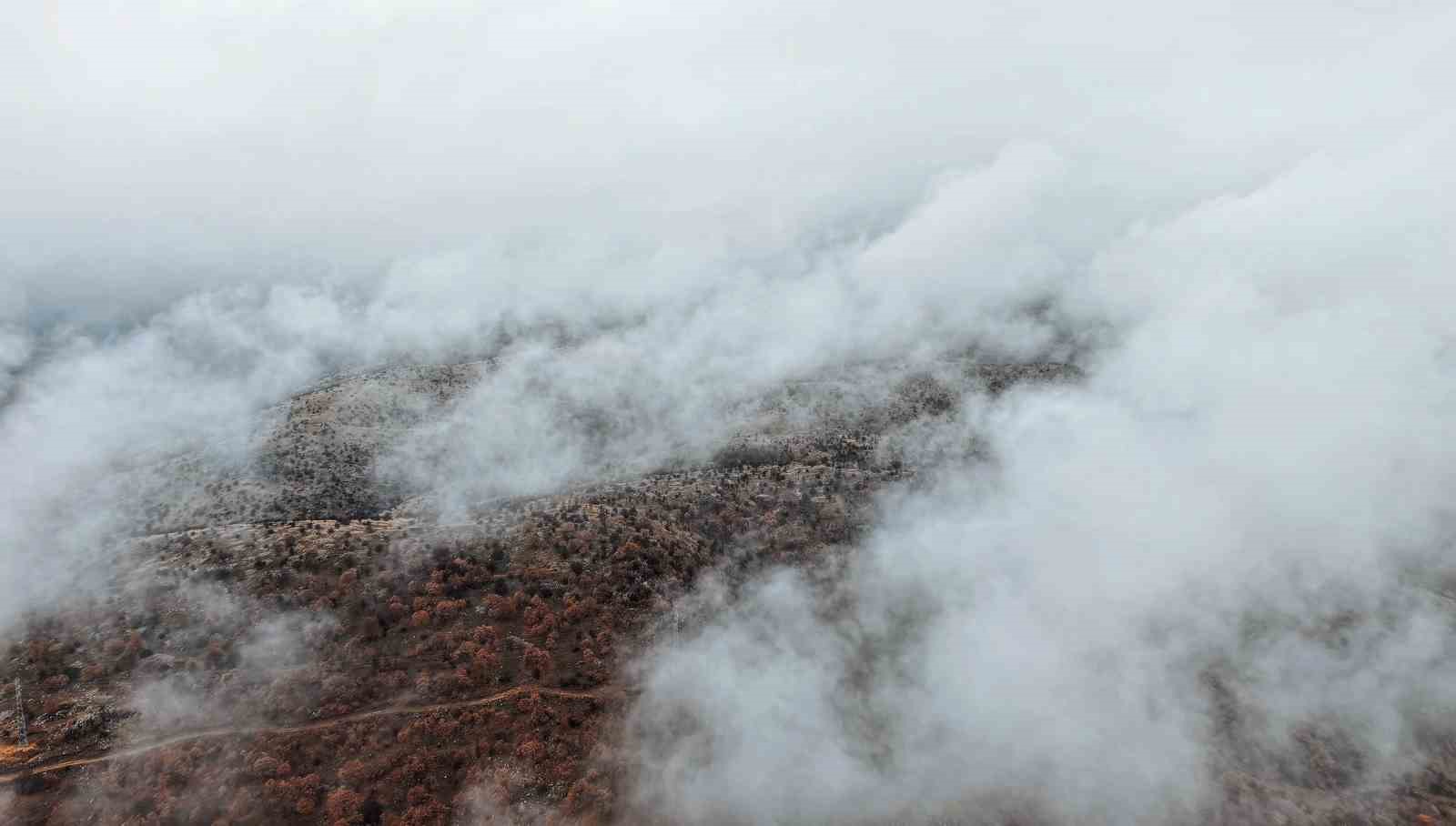 &Ccedil;ankırı&rsquo;da sis ve kızıla b&uuml;r&uuml;nen ormanların buluşması mest etti
