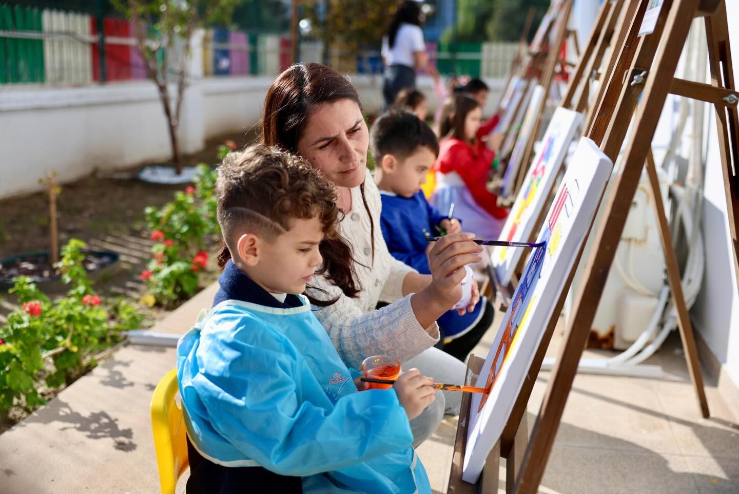 Didim’de kreş öğrencilerinden resim etkinliği
