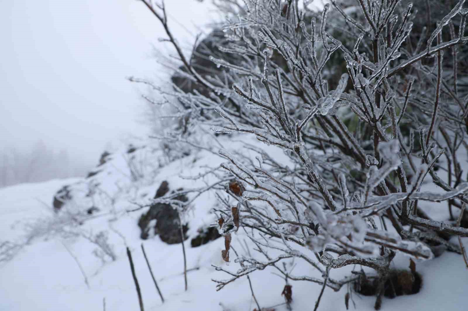 Keremali Yaylası’nda kış güzelliği