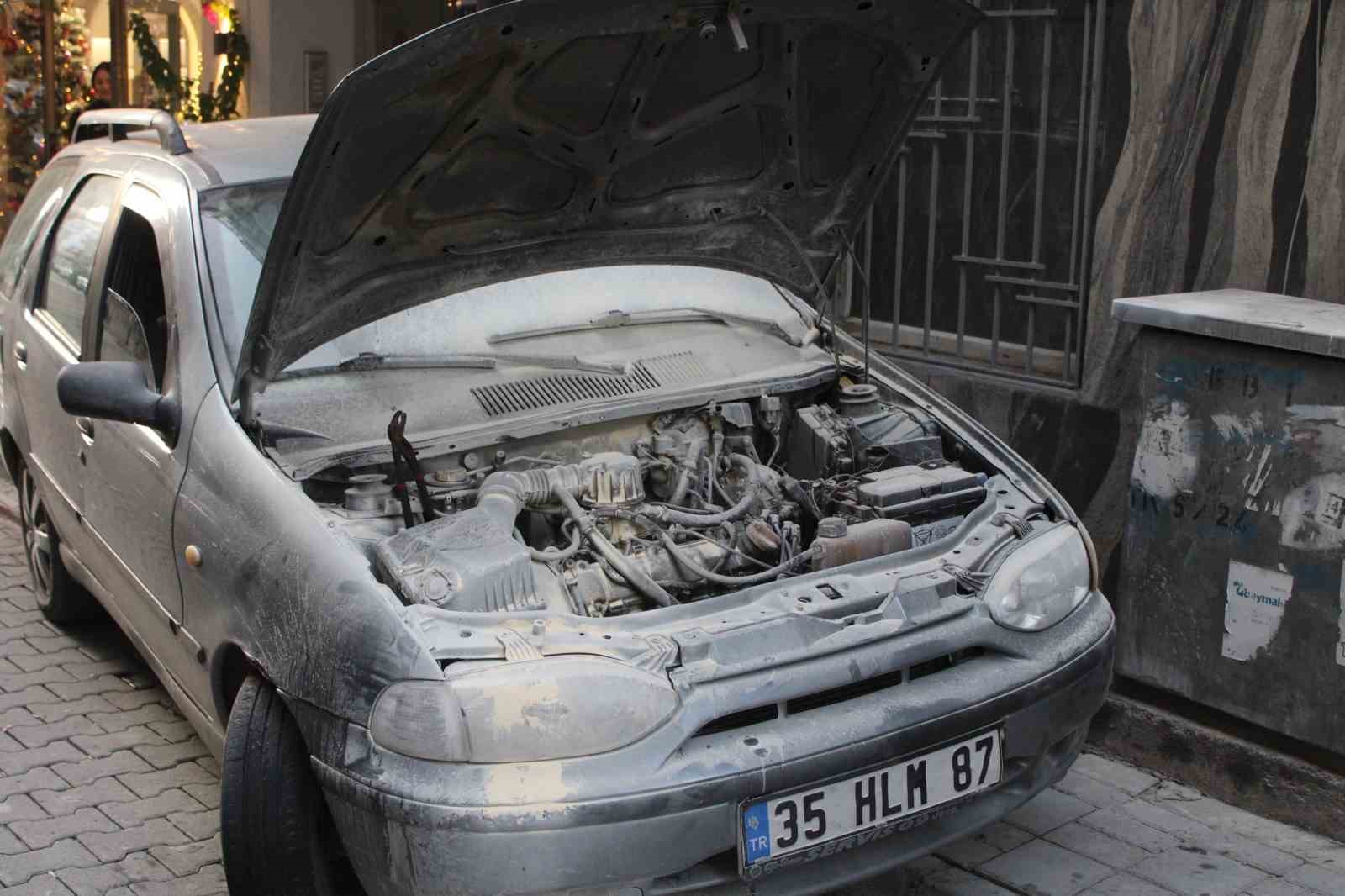 Duyarlı esnaf otomobili yanmaktan kurtardı