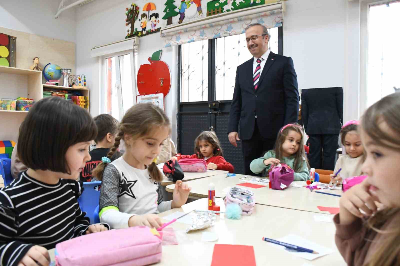 İl Milli Eğitim Müdürü Aydın, miniklere sunulan öğrenme ortamını yerinde inceledi