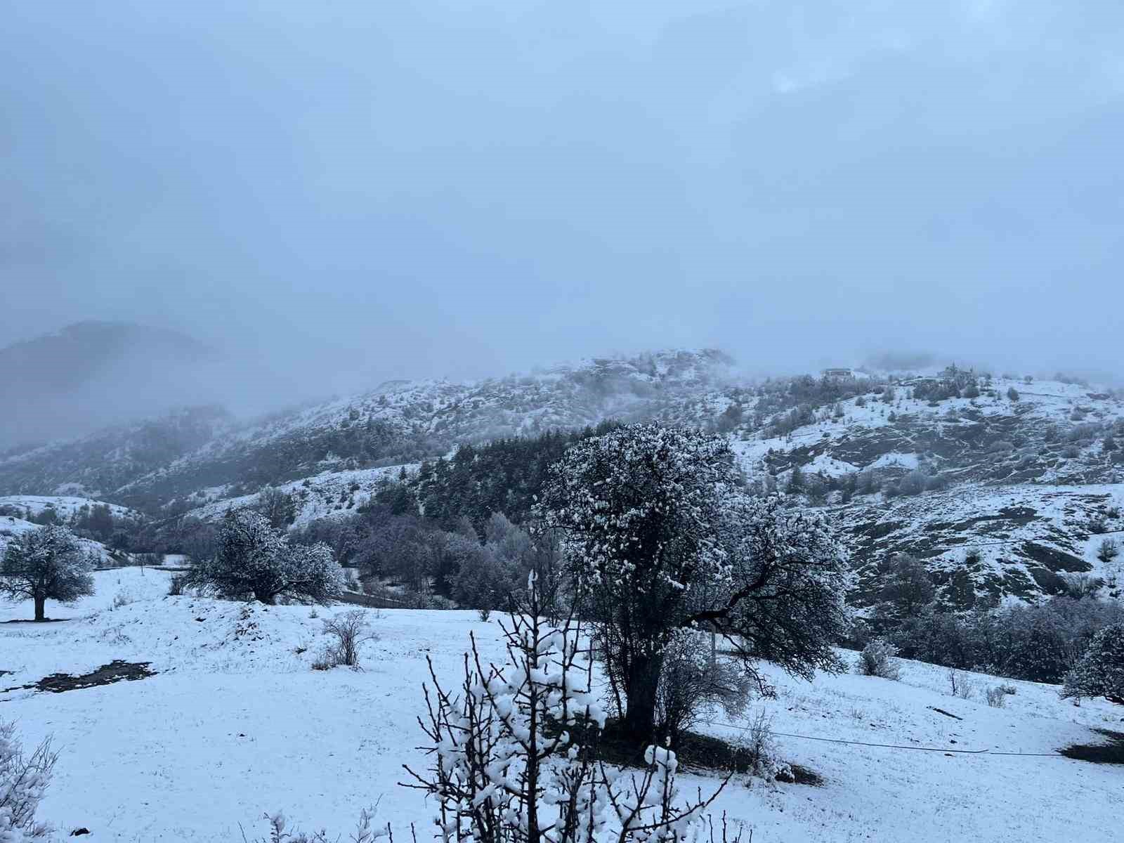 Sivas’ın Karadeniz’e açılan kapısına kar yağdı, kartpostallık görüntüler oluştu
