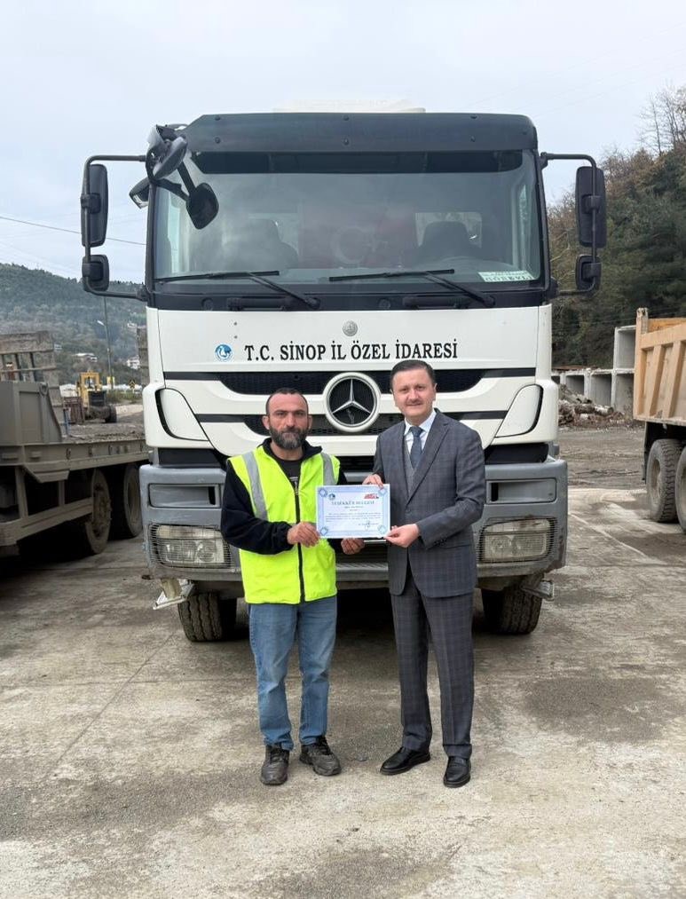 Sinop il &ouml;zel idaresi personellerine &rsquo;teşekk&uuml;r belgesi&rsquo;
