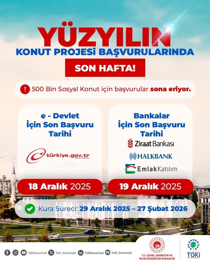 Yüzyılın Konut Projesi başvurularında son haftaya gelindi