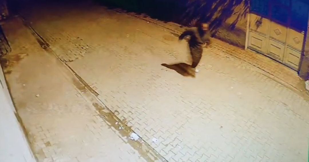 Adana’da evin camlarına taş atıp kaçtı: O anlar kamerada