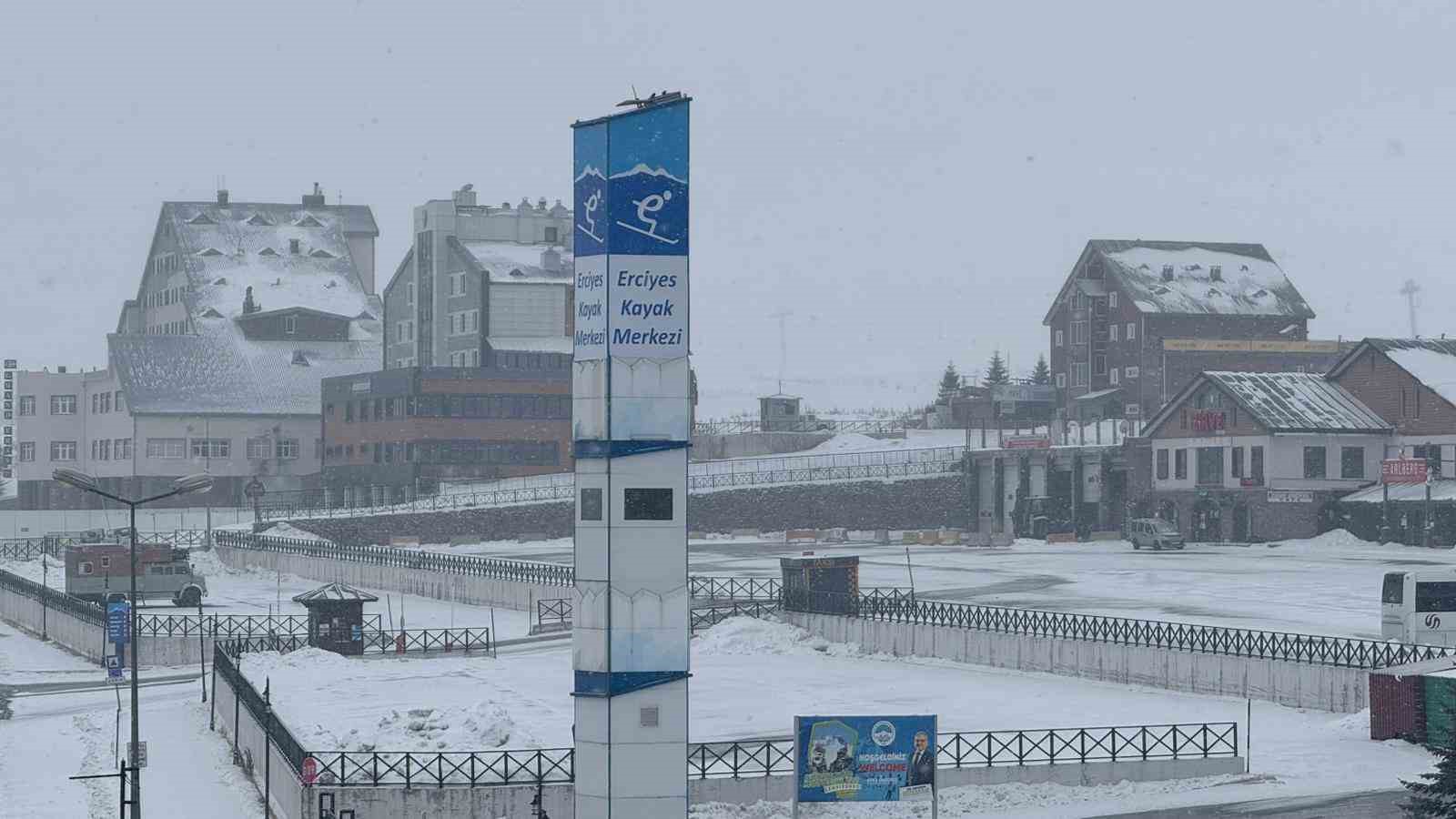 Erciyes’te kar yağışı