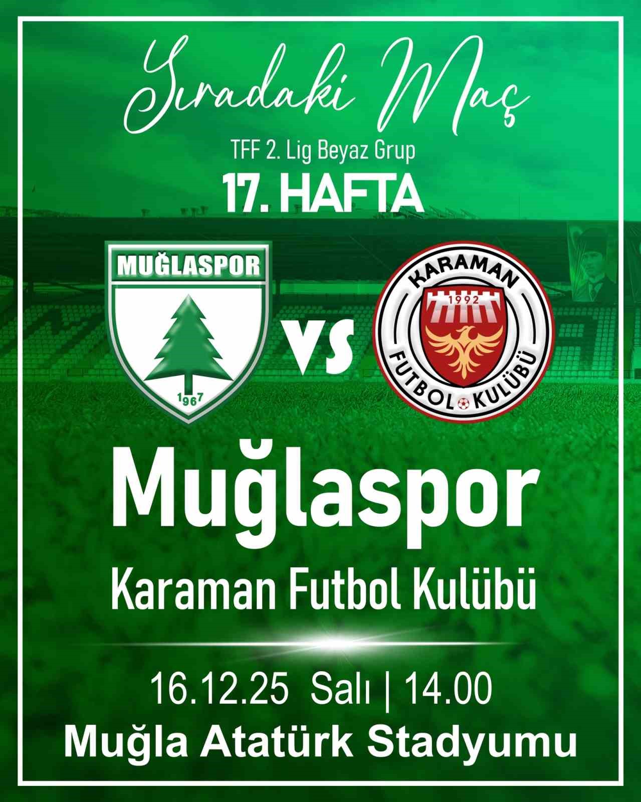 Muğlaspor, yarın Karaman FK’yı ağırlayacak