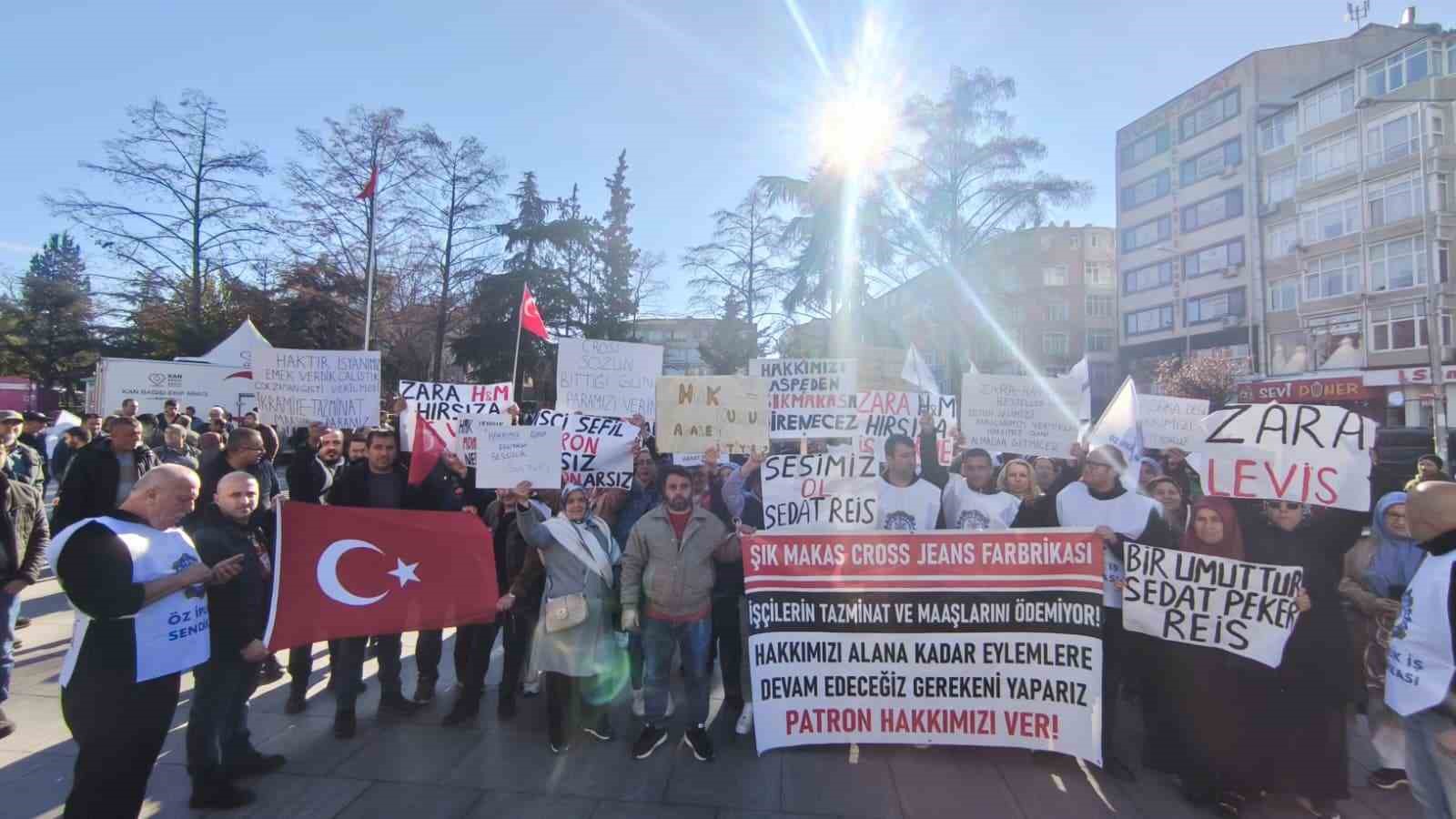 Çorlu'da işçilerden hak arayışı eylemi