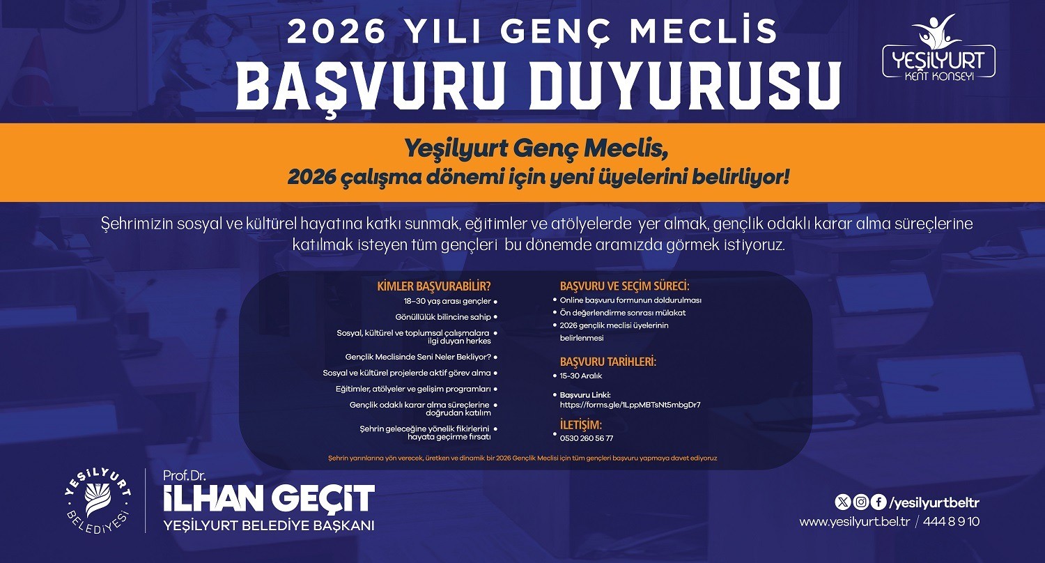 Yeşilyurt Genç Meclis 2026 çalışma dönemi için yeni üyelerini arıyor