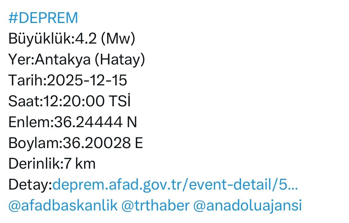 Hatay Valiliği’nden deprem açıklaması