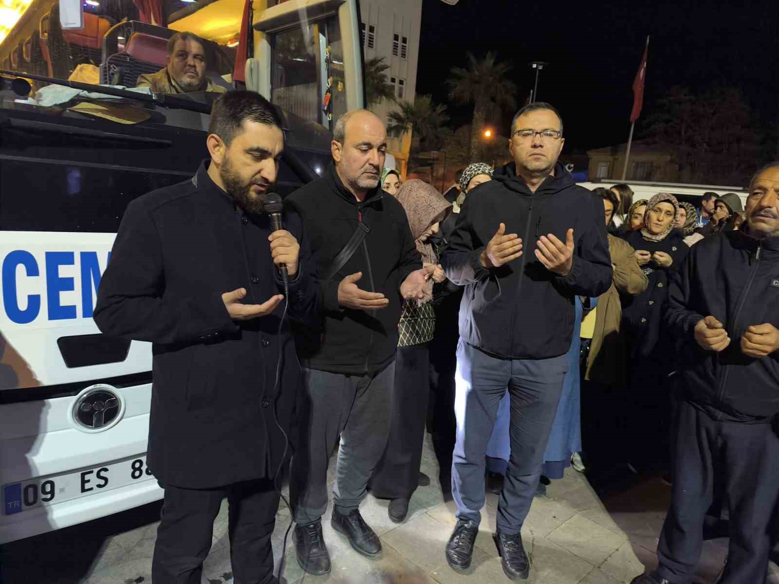 Sultanhisar’da umre yolcuları dualarla kutsal topraklara uğurlandı
