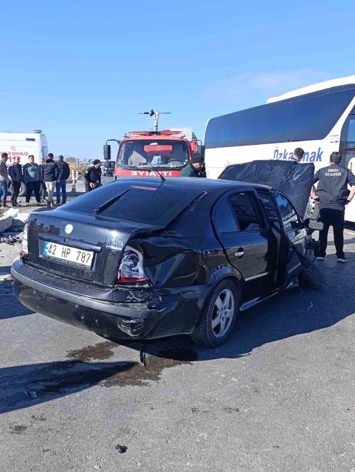 Konya’da iki otomobil çarpıştı: 2 yaralı