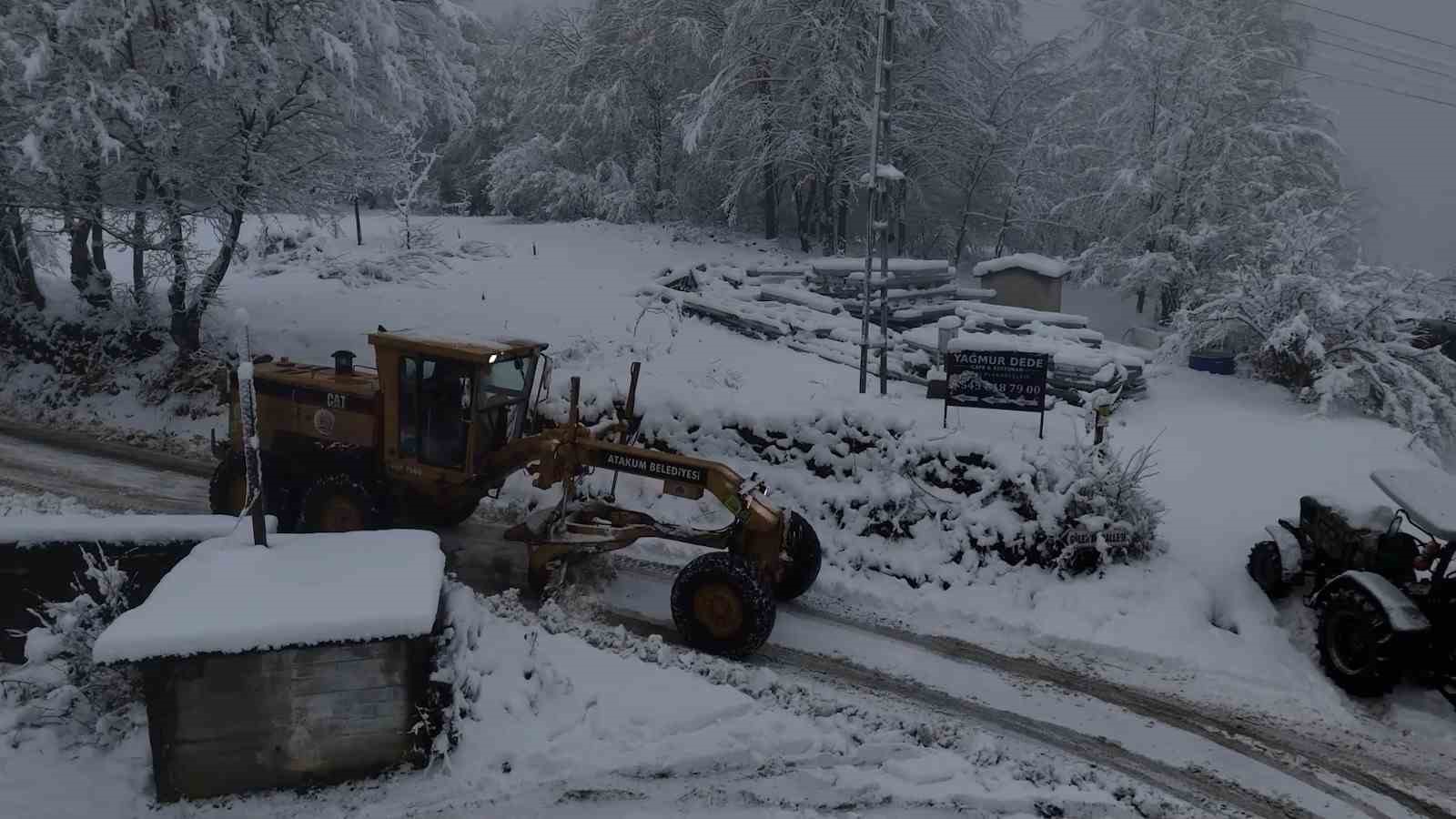 Atakum kırsalında kar mesaisi
