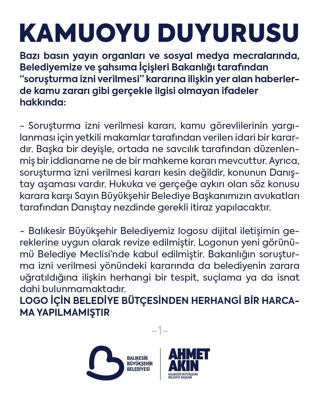 Balıkesir B&uuml;y&uuml;kşehir&rsquo;den logo a&ccedil;ıklaması
