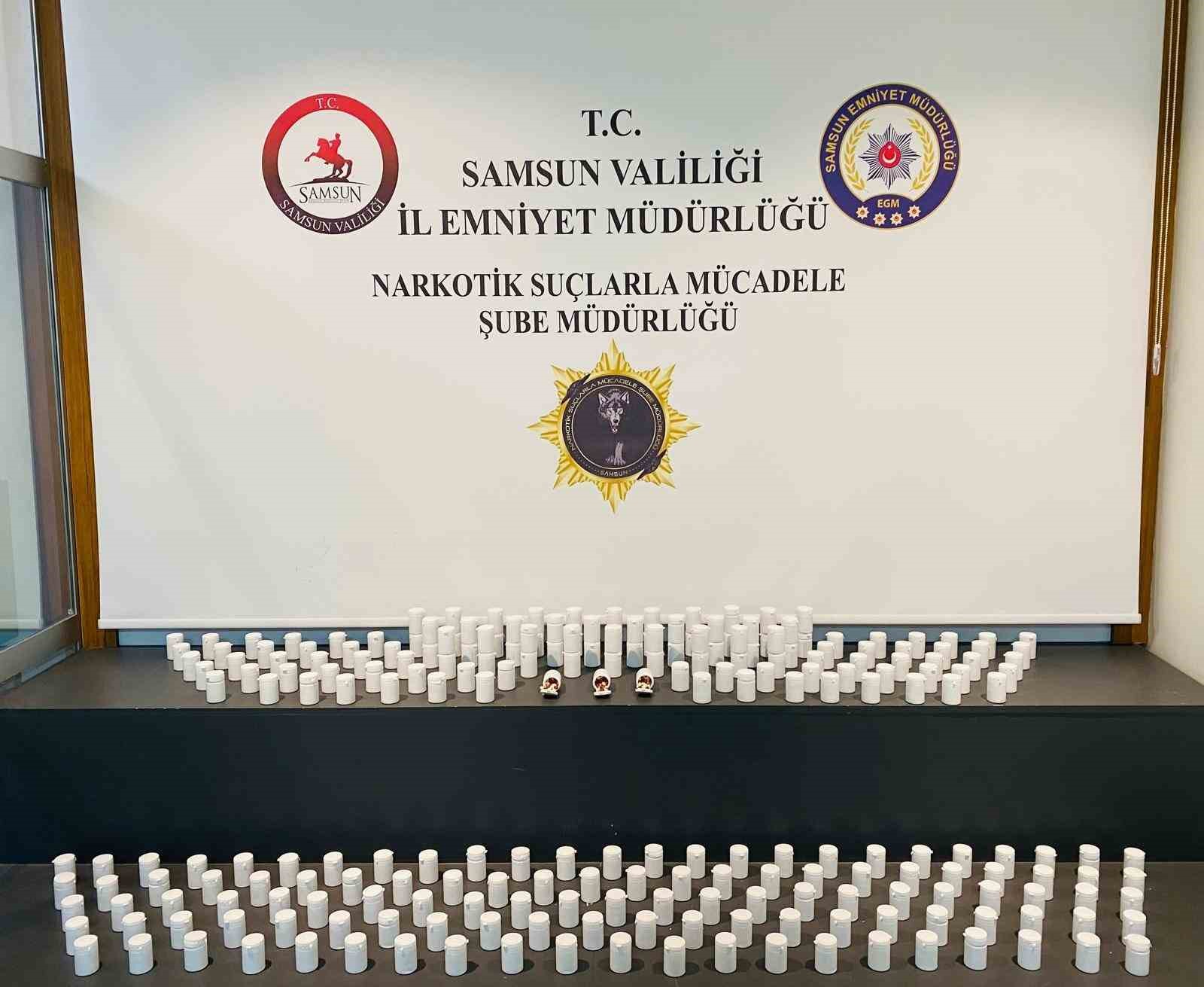Samsun’da uyuşturucu operasyonu: 14 bin 100 sentetik ecza ele geçirildi