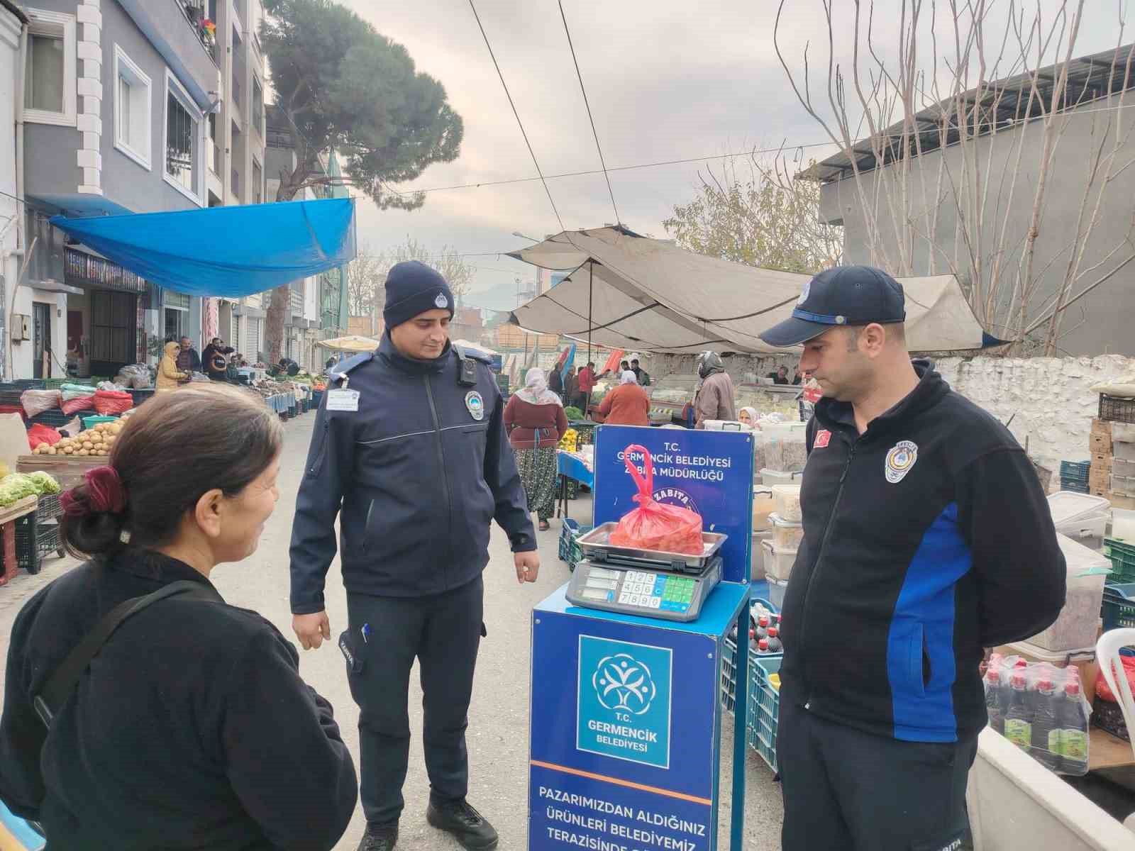 Germencik’te pazarlarda ’kontrol kantarı’ uygulaması devam ediyor