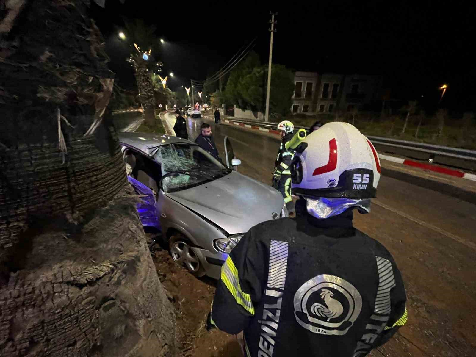 Yağışın neden olduğu kaza ucuz atlatıldı
