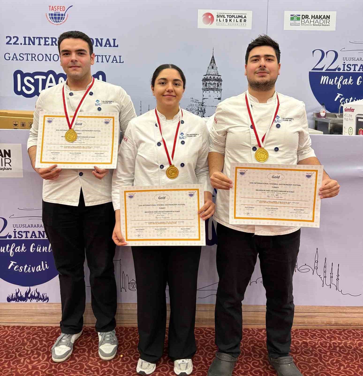 (Düzeltme) ‘BAU Gastronomi’ öğrencilerine 2 altın madalya