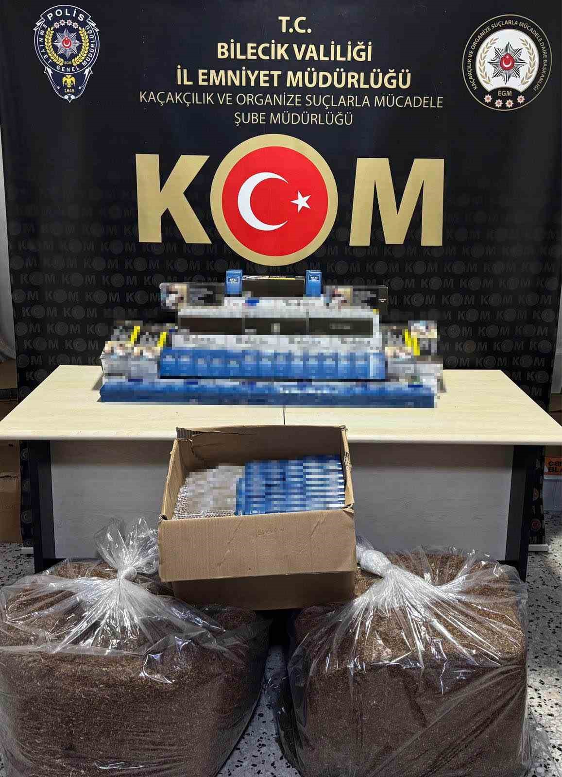 Bilecik&rsquo;te ka&ccedil;ak&ccedil;ılığa darbe: Binlerce makaron ve t&uuml;t&uuml;n ele ge&ccedil;irildi
