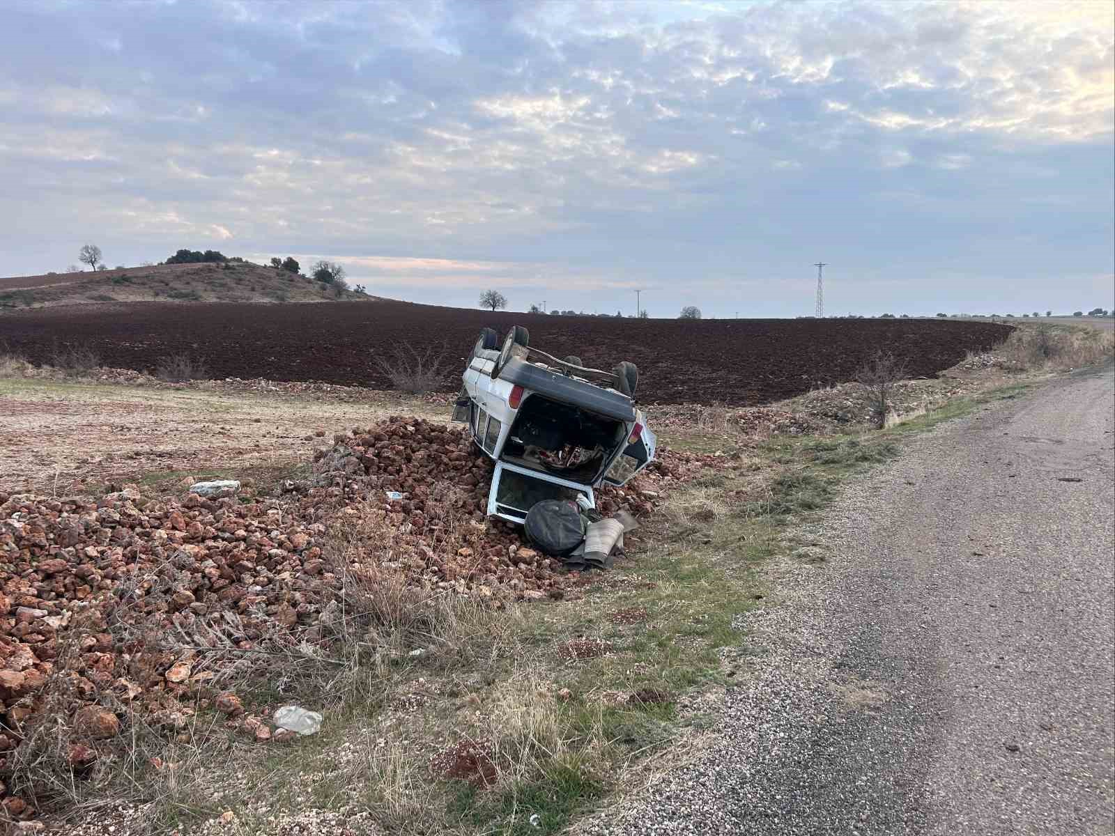 Güvenlik korucusunun aracı takla attı: 1 yaralı