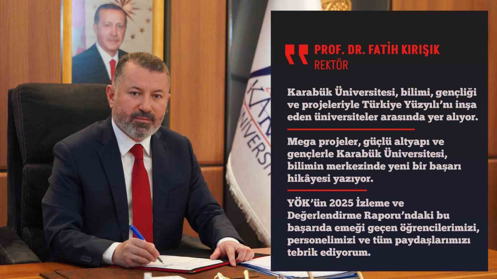 Y&Ouml;K raporunda Karab&uuml;k &Uuml;niversitesi 4 alanda ilk 10&rsquo;a girdi
