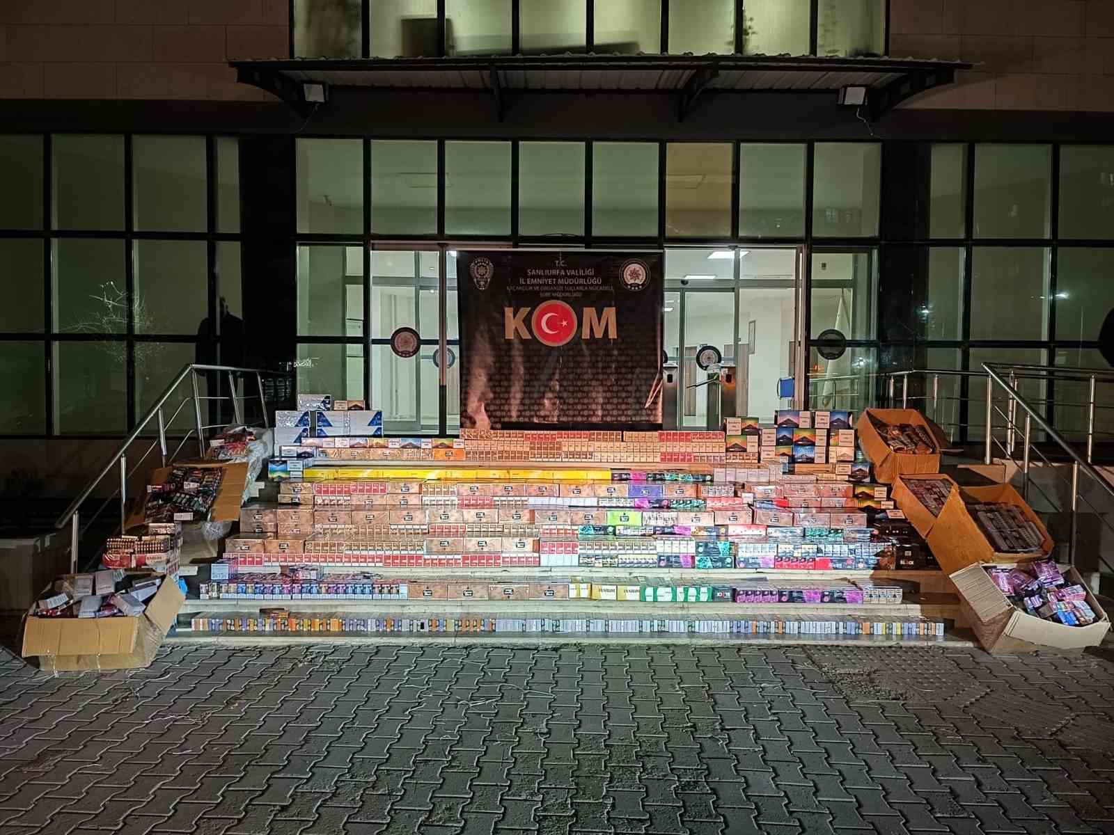 Şanlıurfa’da kaçak sigara operasyonu: 3 gözaltı
