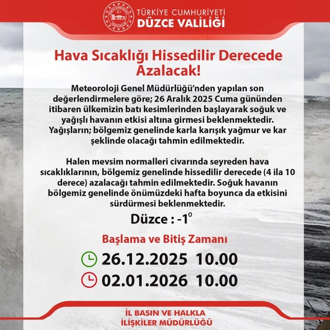 Kar yağışı uyarısı
