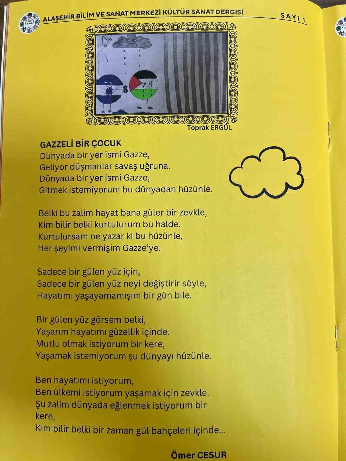 Alaşehirli &ouml;ğrencilerden Filistin&rsquo;e duygu dolu şiirlerle destek
