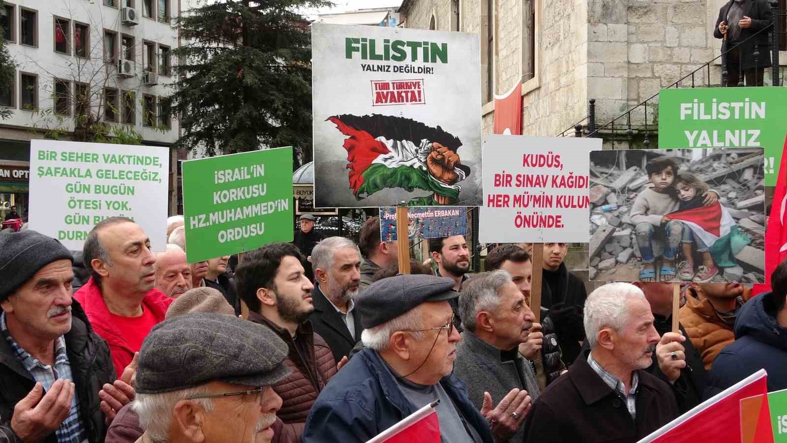 Ordu&rsquo;da Filistin&rsquo;e destek, İsrail&rsquo;e tepki
