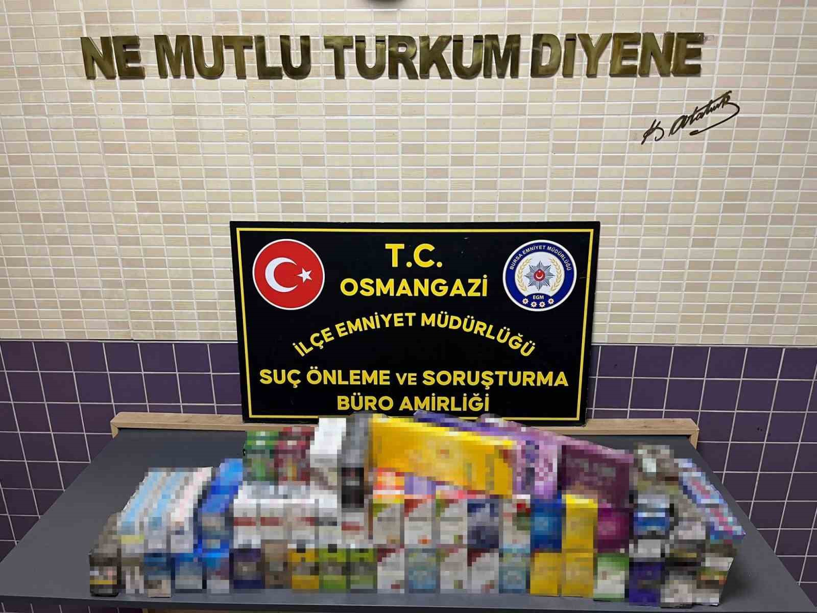 Bursa&rsquo;da 2 bin adet g&uuml;mr&uuml;k ka&ccedil;ağı sigara ele ge&ccedil;irildi
