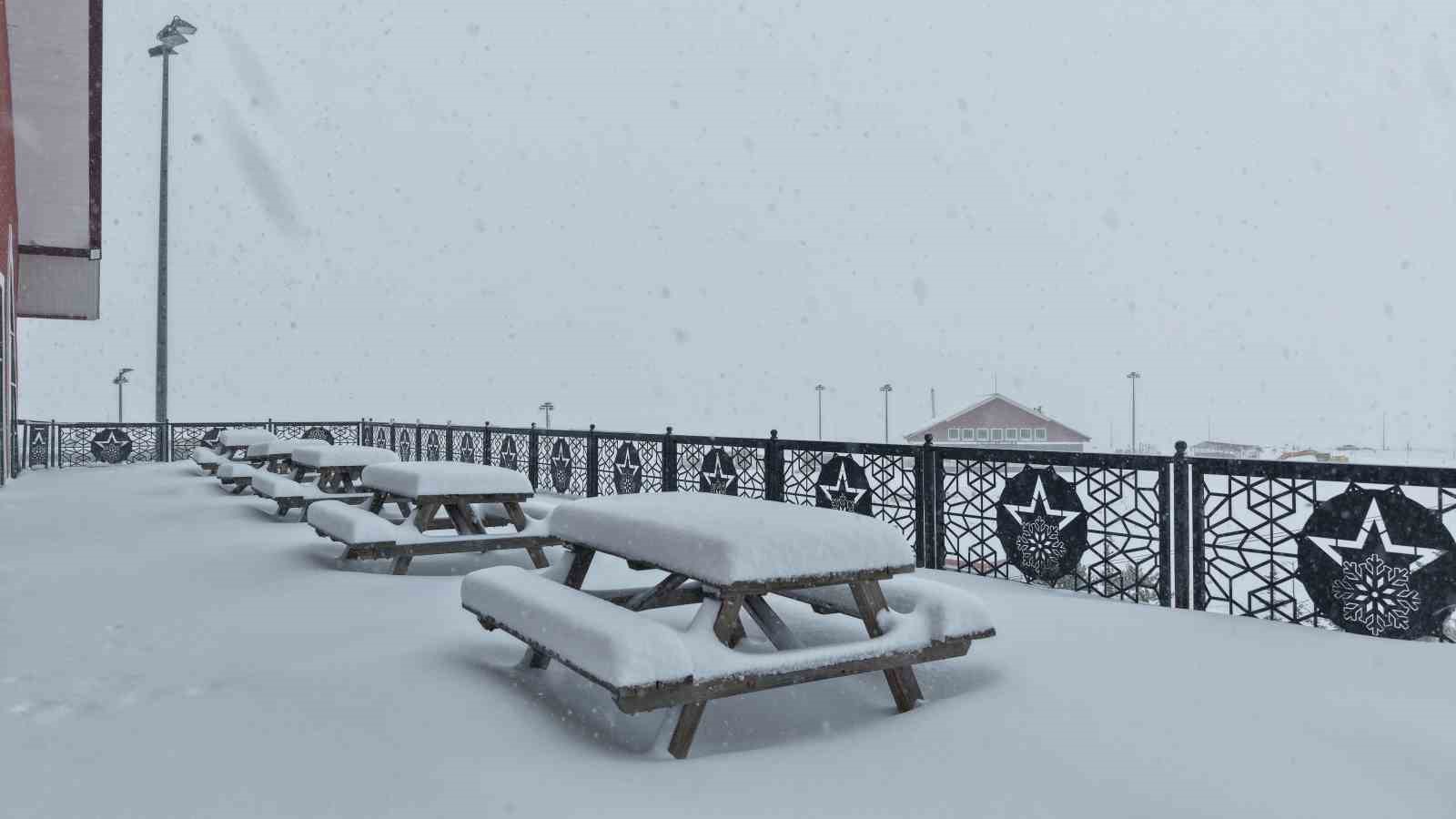 Sivas’ta bulunan Yıldız Dağı Kış Sporları ve Kayak Merkezi’nde kar kalınlığı 15 santimetreye ulaştı