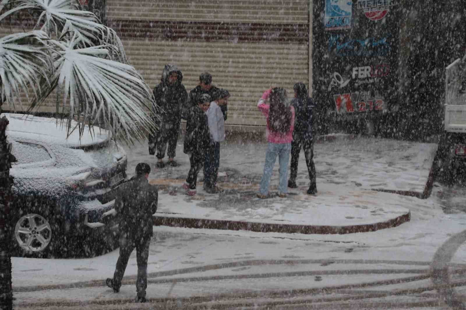 Cizre&rsquo;de kar yağışı hava ve kara ulaşımını fel&ccedil; etti
